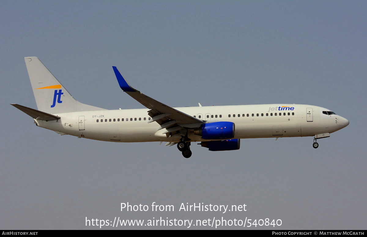 Aircraft Photo of OY-JZK | Boeing 737-86Q | Jettime | AirHistory.net #540840