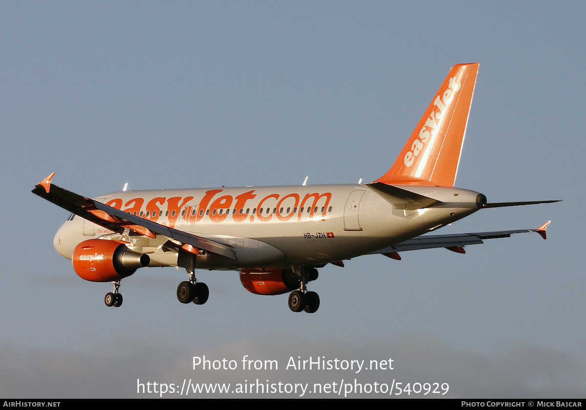 Aircraft Photo of HB-JZH | Airbus A319-111 | EasyJet | AirHistory.net #540929