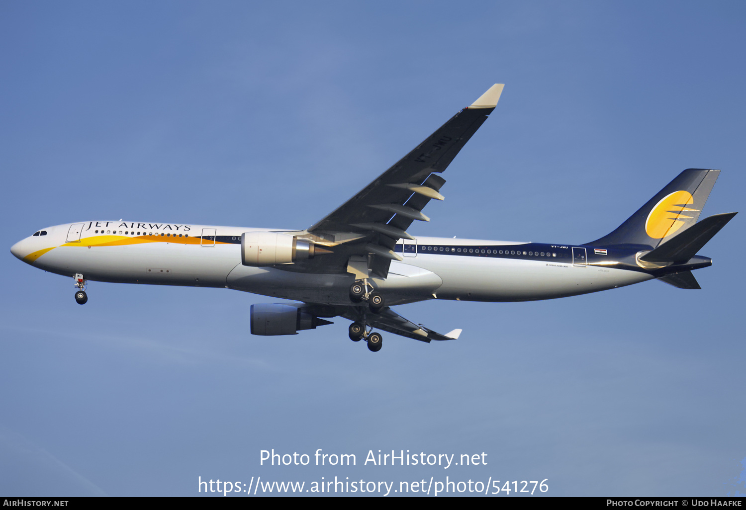 Aircraft Photo of VT-JWU | Airbus A330-302 | Jet Airways | AirHistory.net #541276