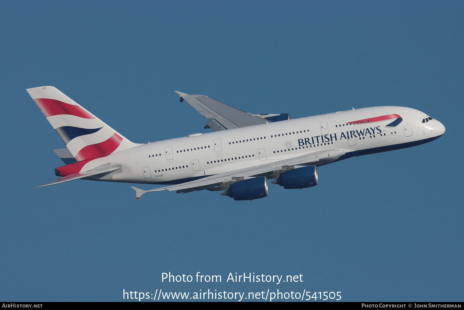 Aircraft Photo of G-XLEI | Airbus A380-841 | British Airways | AirHistory.net #541505