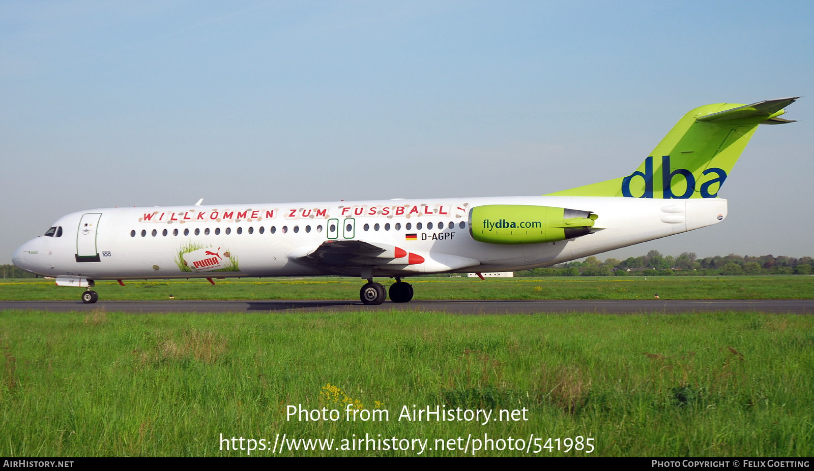 Aircraft Photo of D-AGPF | Fokker 100 (F28-0100) | DBA - Deutsche BA | AirHistory.net #541985