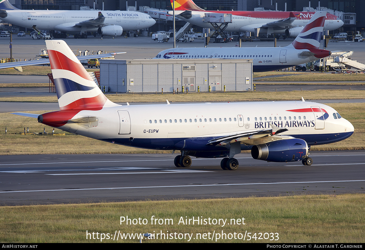 Aircraft Photo of G-EUPW | Airbus A319-131 | British Airways | AirHistory.net #542033