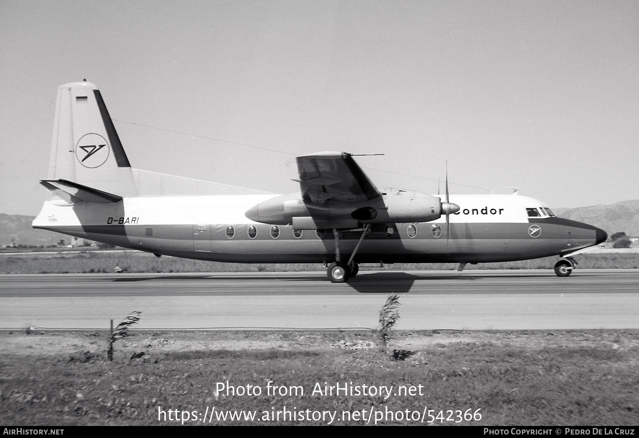 Aircraft Photo of D-BARI | Fokker F27-400 Friendship | Condor Flugdienst | AirHistory.net #542366