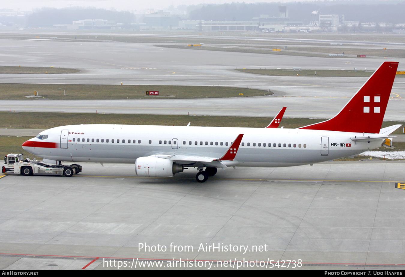 Aircraft Photo of HB-IIR | Boeing 737-86Q | PrivatAir | AirHistory.net #542738