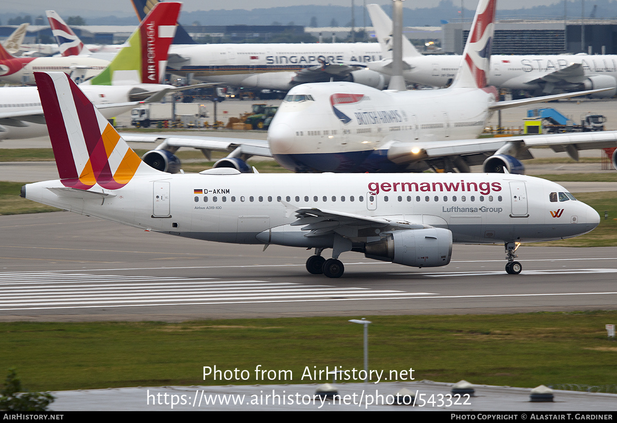 Aircraft Photo of D-AKNM | Airbus A319-112 | Germanwings | AirHistory.net #543322