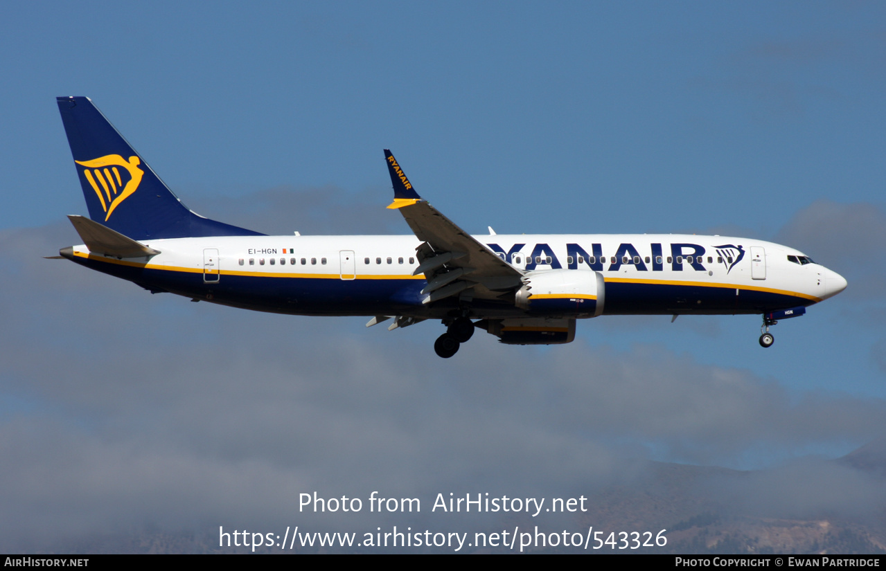 Aircraft Photo of EI-HGN | Boeing 737-8200 Max 200 | Ryanair | AirHistory.net #543326