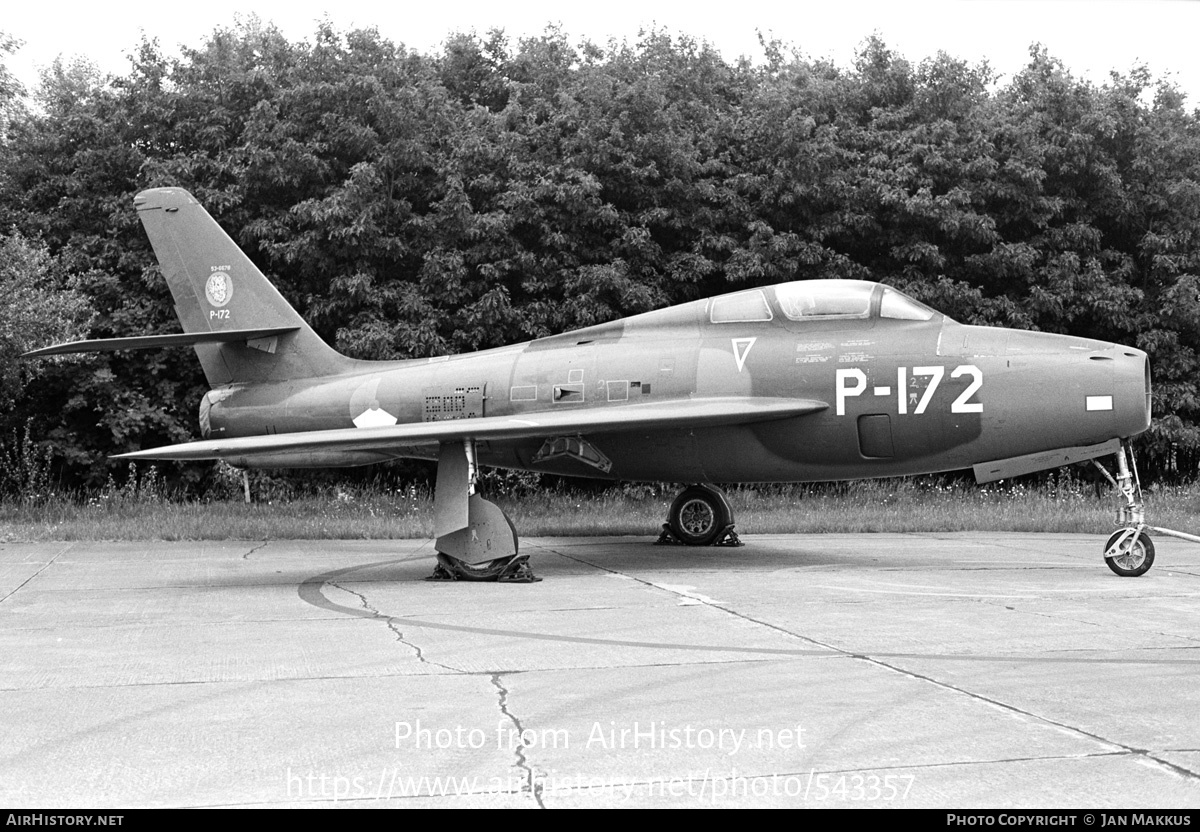 Aircraft Photo of P-172 / 53-6678 | Republic F-84F Thunderstreak | Netherlands - Air Force | AirHistory.net #543357