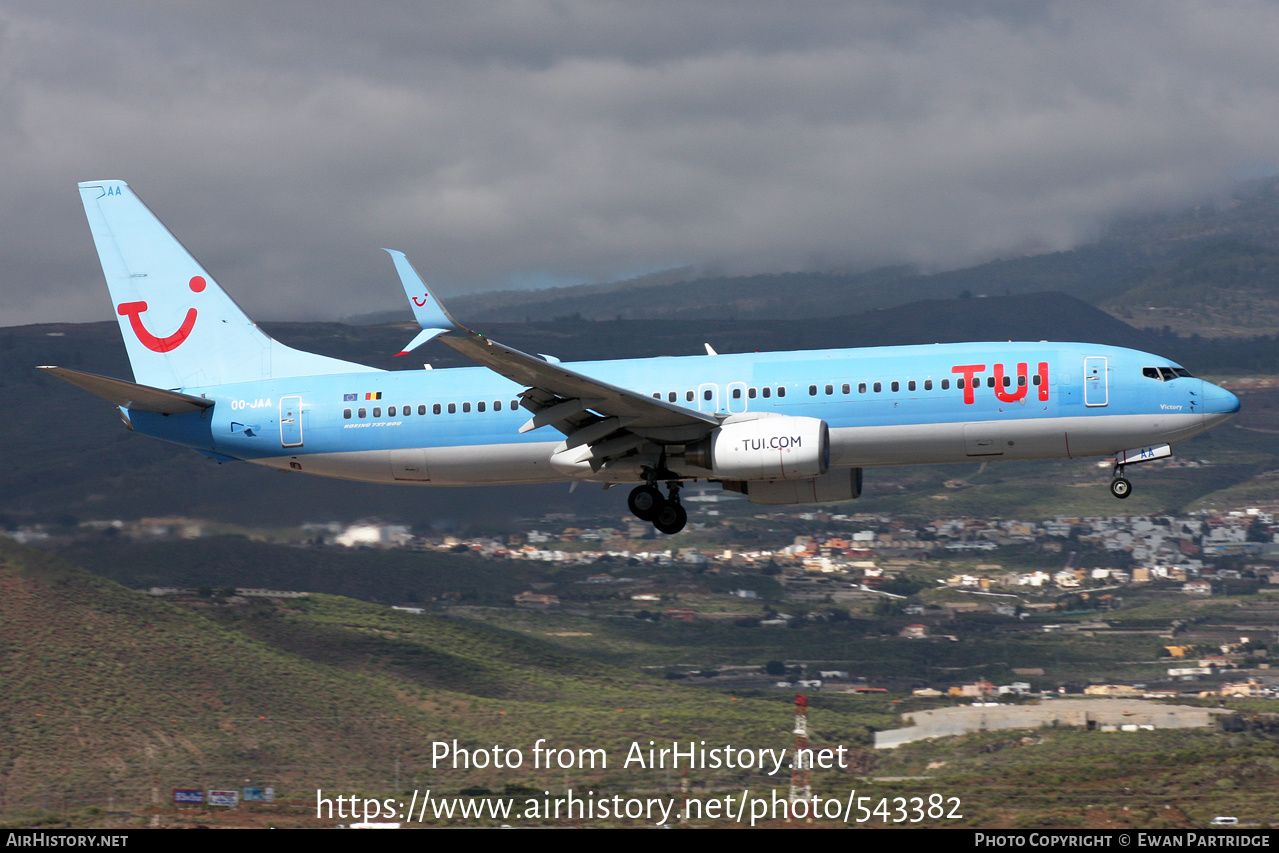 Aircraft Photo of OO-JAA | Boeing 737-8BK | TUI | AirHistory.net #543382