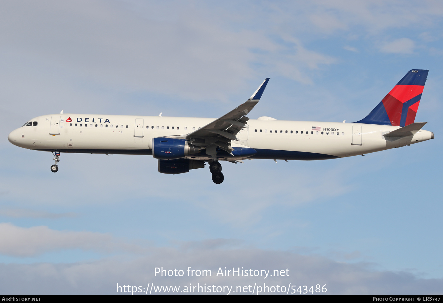 Aircraft Photo of N103DY | Airbus A321-211 | Delta Air Lines | AirHistory.net #543486