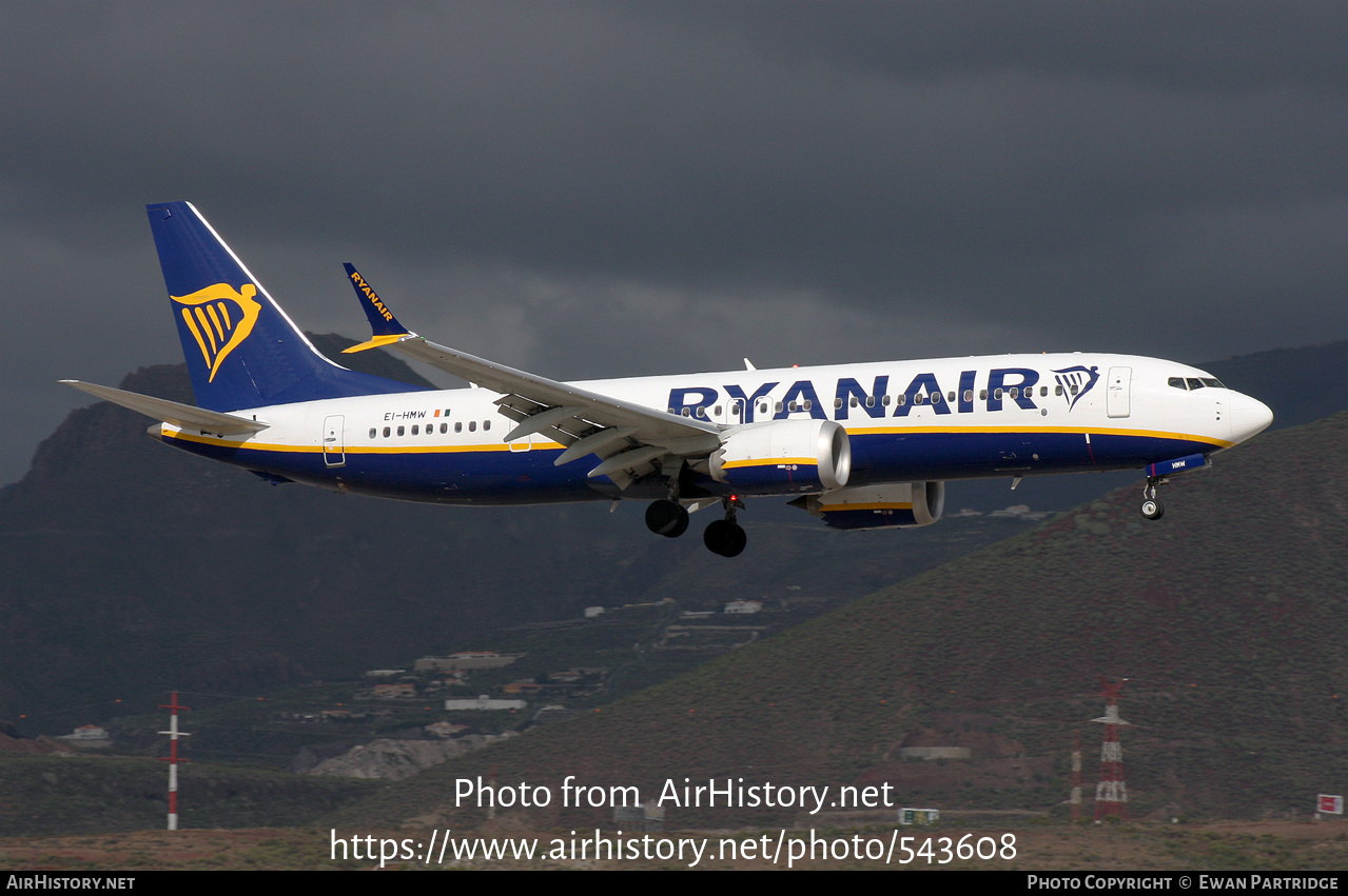 Aircraft Photo of EI-HMW | Boeing 737-8200 Max 200 | Ryanair | AirHistory.net #543608