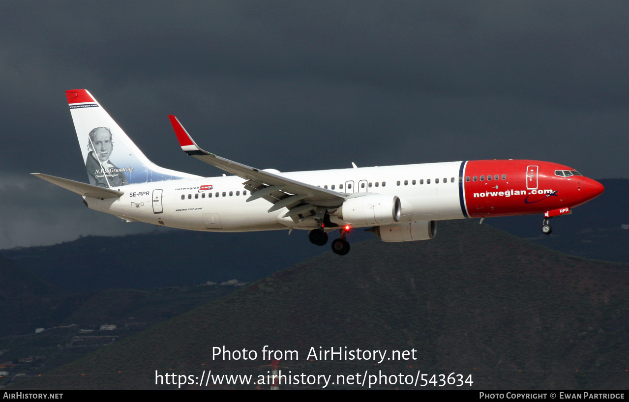 Aircraft Photo of SE-RPR | Boeing 737-8JP | Norwegian | AirHistory.net #543634