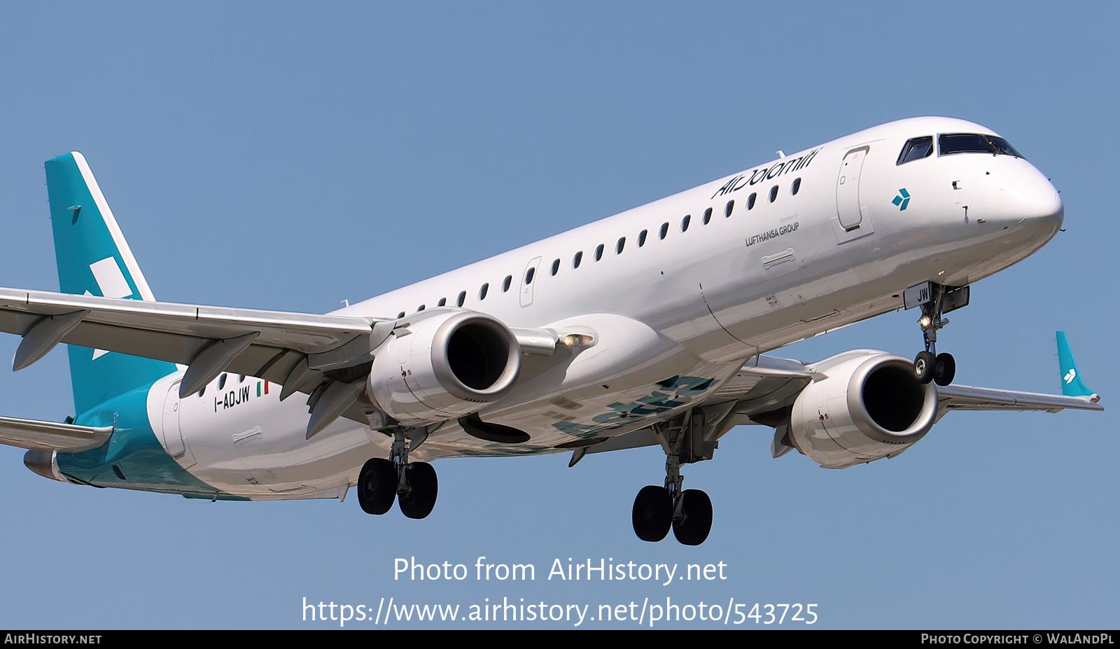 Aircraft Photo of I-ADJW | Embraer 195LR (ERJ-190-200LR) | Air Dolomiti | AirHistory.net #543725