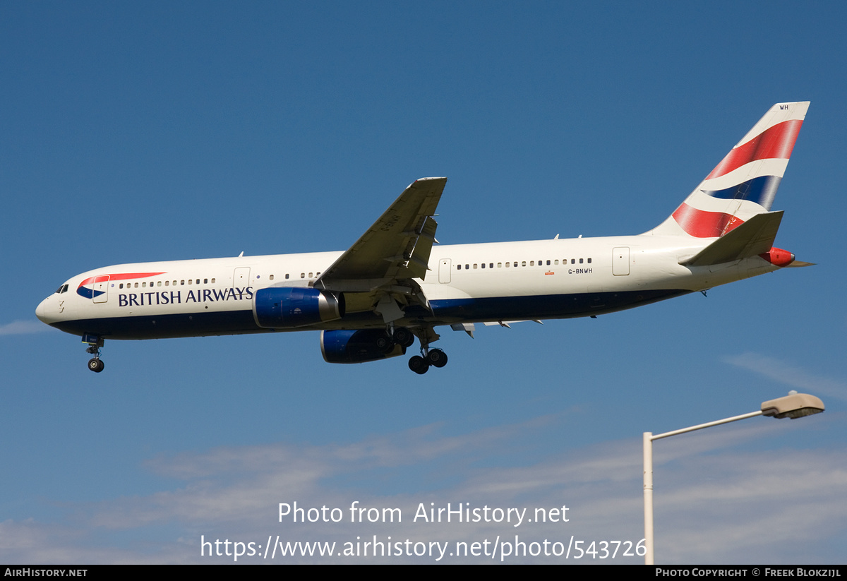 Aircraft Photo of G-BNWH | Boeing 767-336/ER | British Airways | AirHistory.net #543726