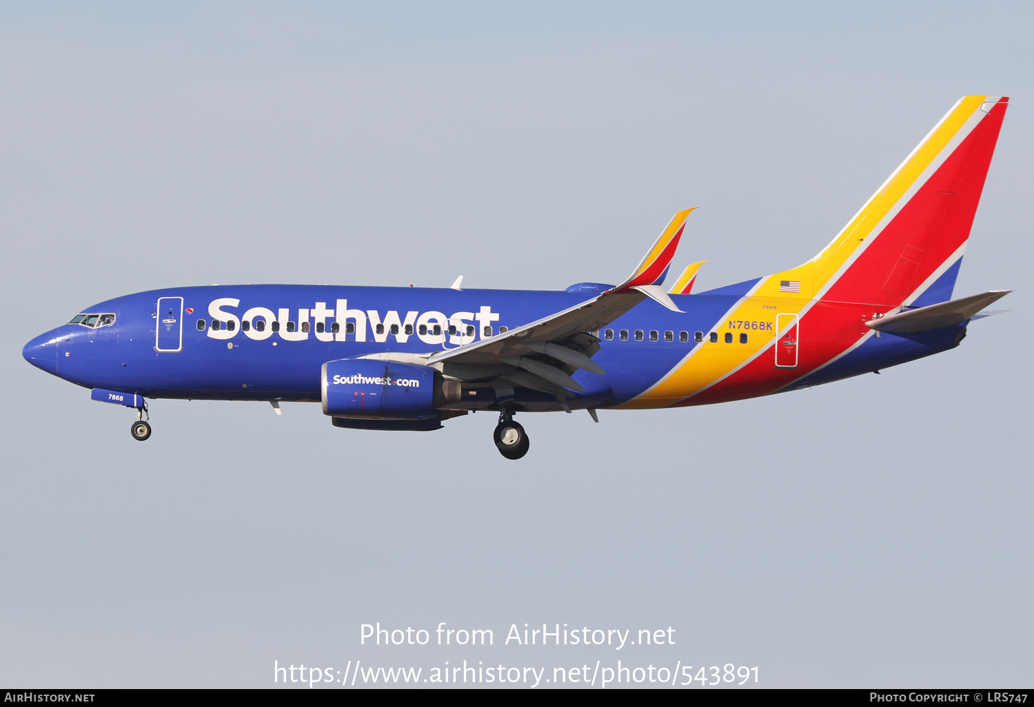 Aircraft Photo of N7868K | Boeing 737-79P | Southwest Airlines | AirHistory.net #543891