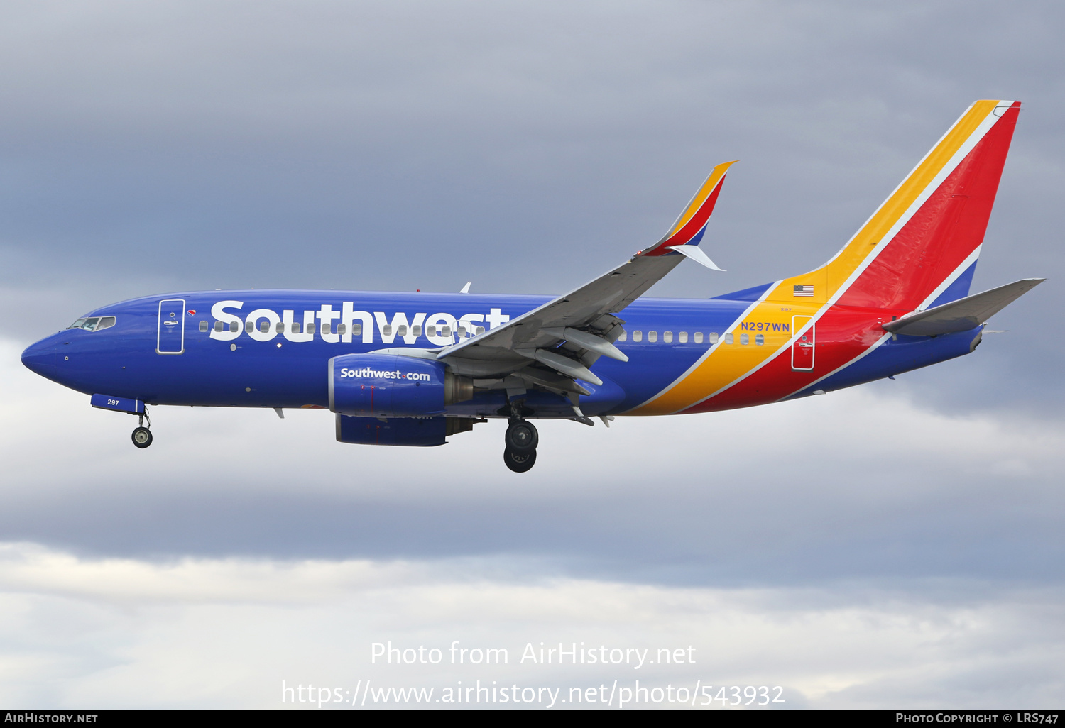 Aircraft Photo of N297WN | Boeing 737-7H4 | Southwest Airlines | AirHistory.net #543932