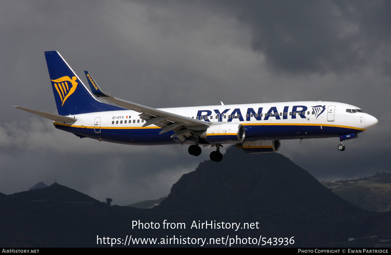 Aircraft Photo of EI-DYX | Boeing 737-8AS | Ryanair | AirHistory.net #543936