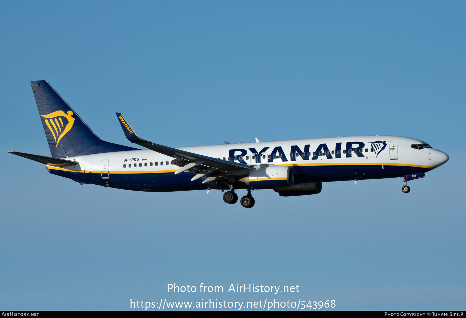 Aircraft Photo of SP-RKS | Boeing 737-8AS | Ryanair | AirHistory.net #543968