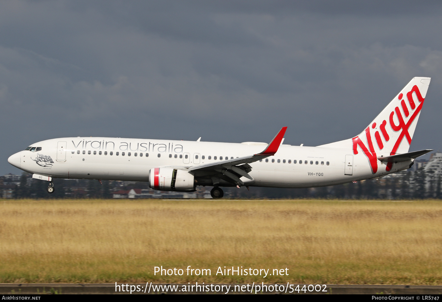 Aircraft Photo of VH-YQG | Boeing 737-8FE | Virgin Australia Airlines | AirHistory.net #544002