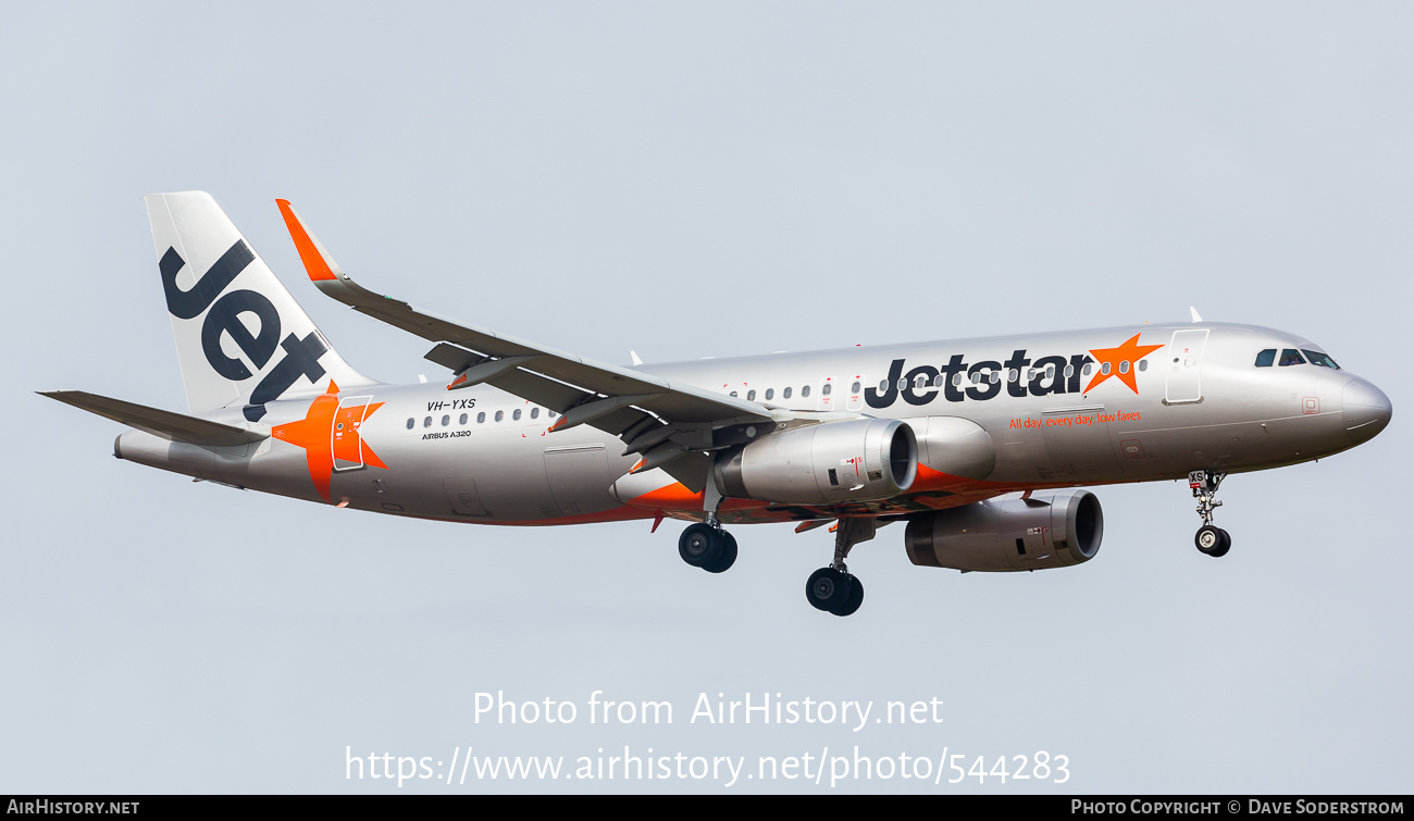 Aircraft Photo of VH-YXS | Airbus A320-232 | Jetstar Airways | AirHistory.net #544283
