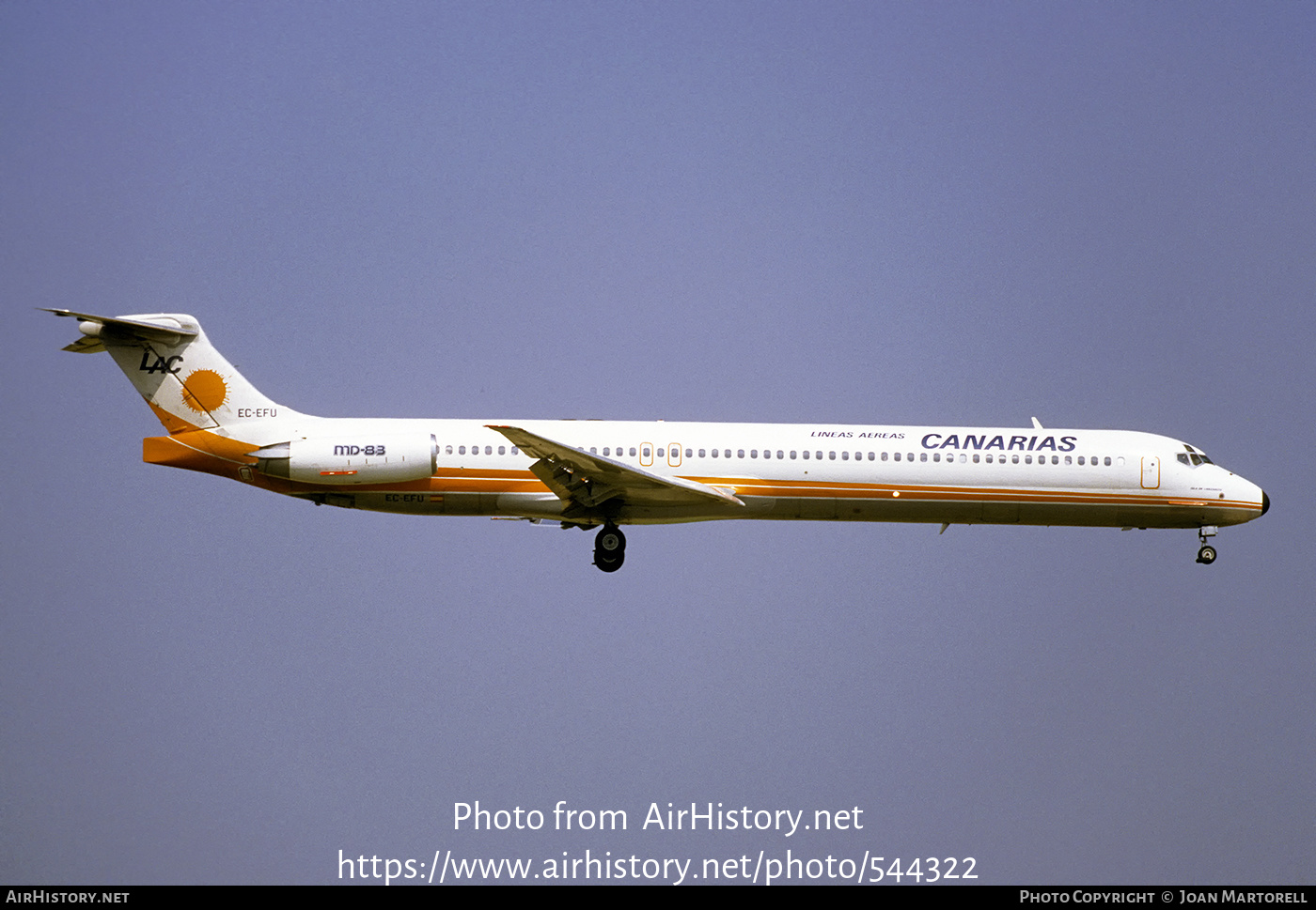 Aircraft Photo of EC-EFU | McDonnell Douglas MD-83 (DC-9-83) | Líneas Aéreas Canarias - LAC | AirHistory.net #544322