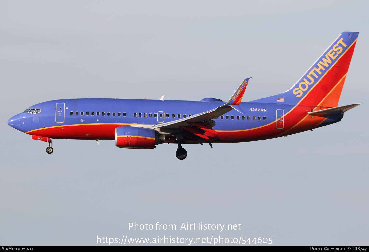 Aircraft Photo of N282WN | Boeing 737-7H4 | Southwest Airlines | AirHistory.net #544605