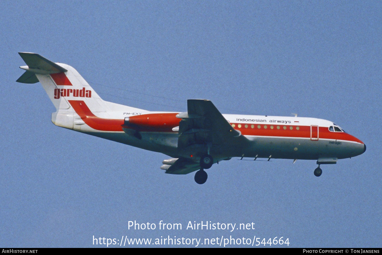 Aircraft Photo of PH-EXY | Fokker F28-1000 Fellowship | Garuda Indonesian Airways | AirHistory.net #544664