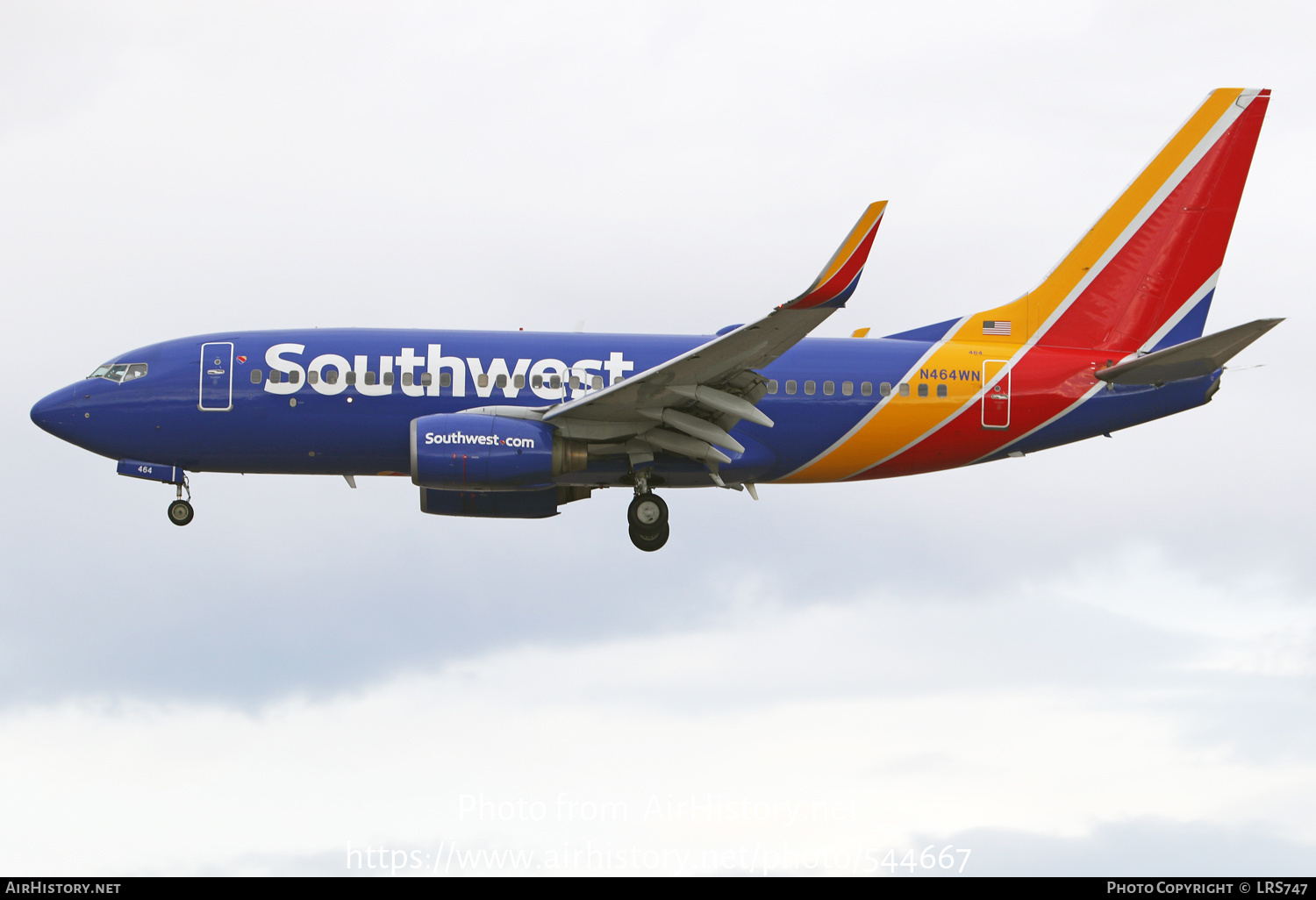 Aircraft Photo of N464WN | Boeing 737-7H4 | Southwest Airlines | AirHistory.net #544667