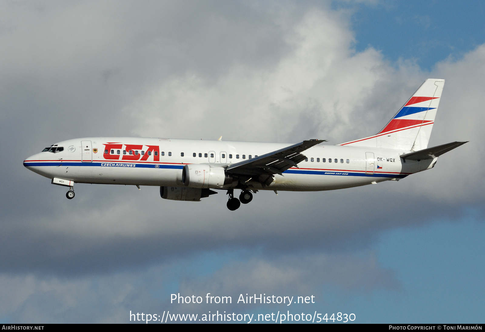 Aircraft Photo of OK-WGX | Boeing 737-436 | ČSA - Czech Airlines | AirHistory.net #544830