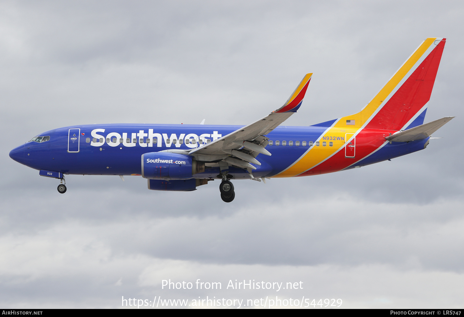 Aircraft Photo of N932WN | Boeing 737-7H4 | Southwest Airlines | AirHistory.net #544929