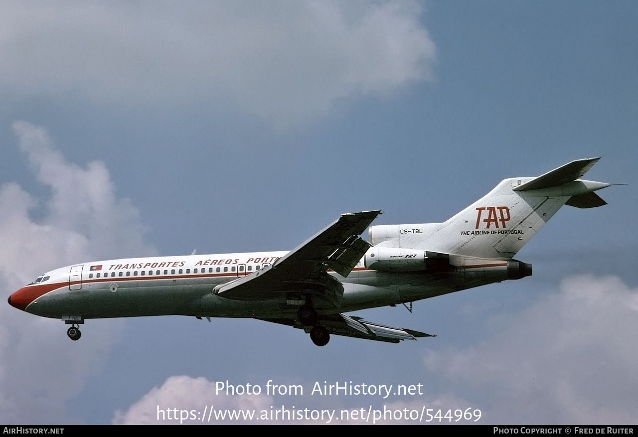 Aircraft Photo of CS-TBL | Boeing 727-82 | TAP - Transportes Aéreos Portugueses | AirHistory.net #544969