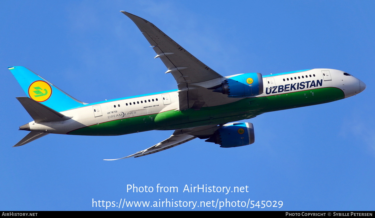 Aircraft Photo of UK78701 | Boeing 787-8 Dreamliner | Uzbekistan Airways | AirHistory.net #545029