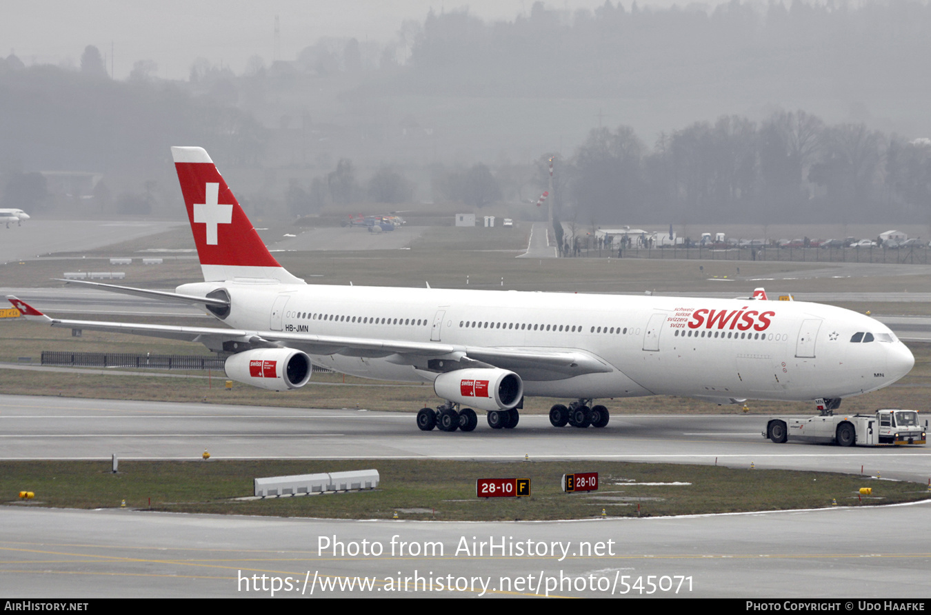 Aircraft Photo of HB-JMN | Airbus A340-313X | Swiss International Air Lines | AirHistory.net #545071