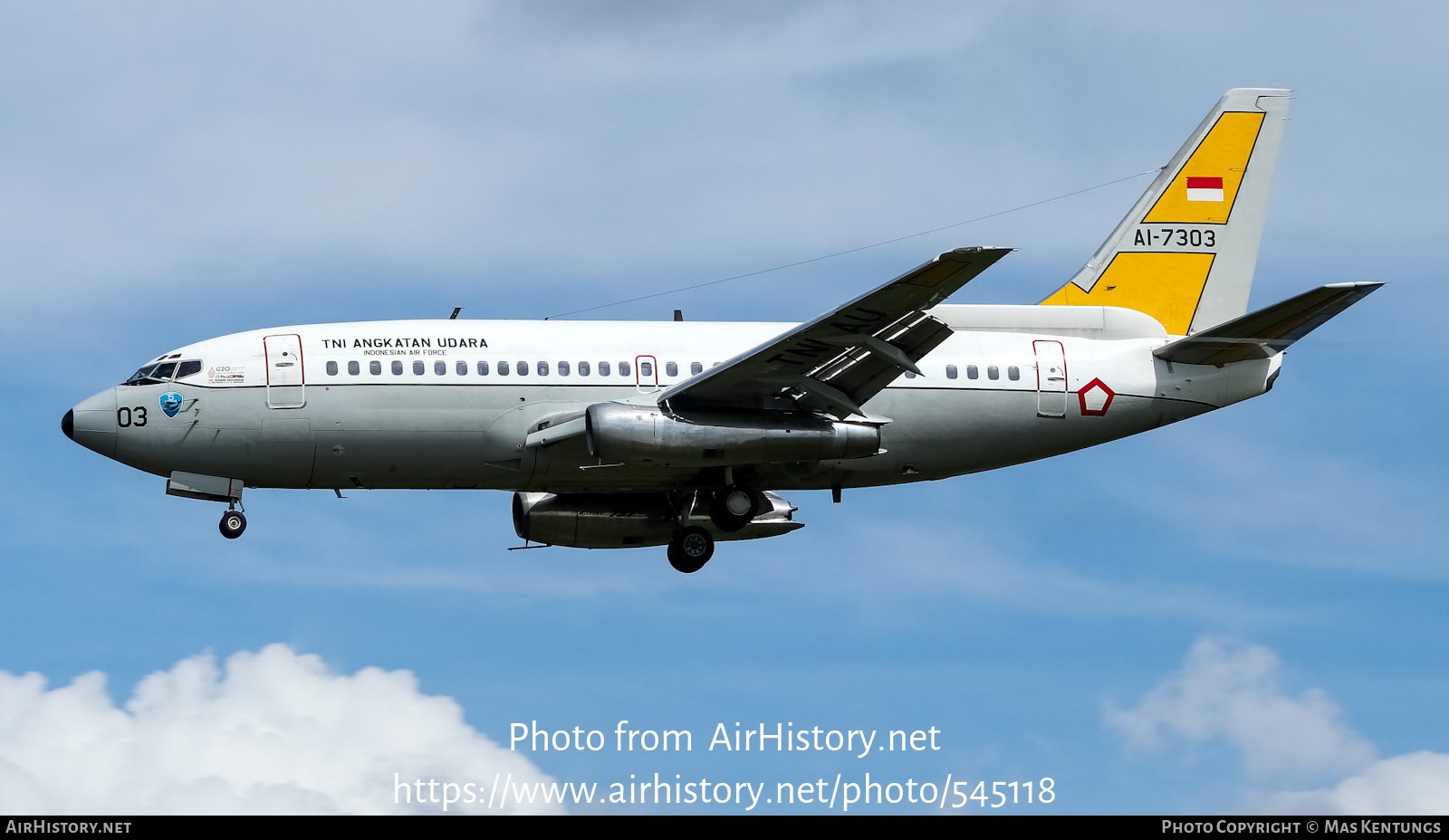 Aircraft Photo of AI-7303 | Boeing 737-2X9/Adv Surveiller | Indonesia - Air Force | AirHistory.net #545118