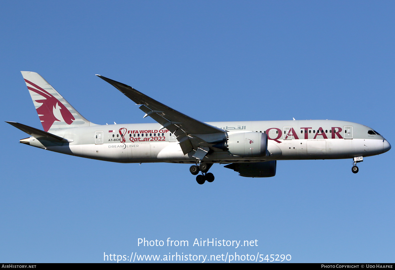 Aircraft Photo of A7-BCR | Boeing 787-8 Dreamliner | Qatar Airways | AirHistory.net #545290