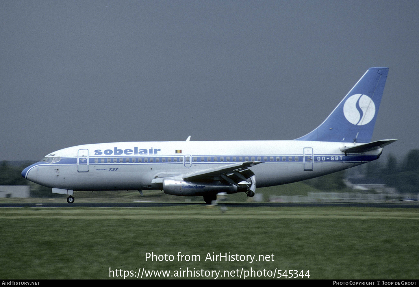 Aircraft Photo of OO-SBT | Boeing 737-229/Adv | Sobelair | AirHistory.net #545344