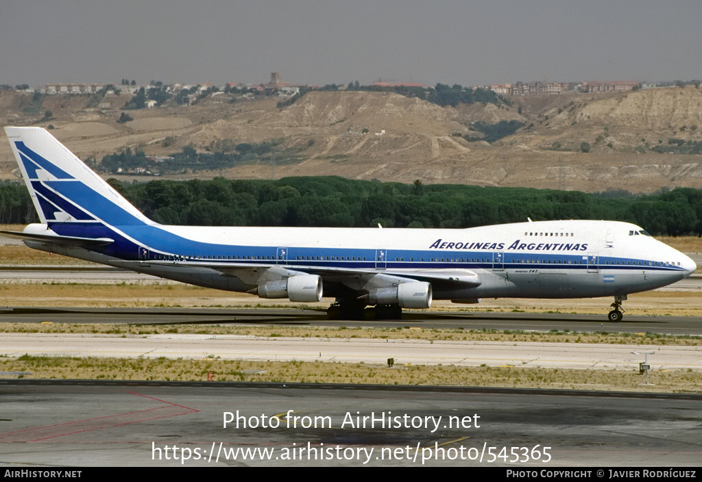 Aircraft Photo of LV-MLR | Boeing 747-287B | Aerolíneas Argentinas | AirHistory.net #545365