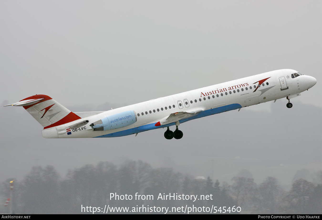 Aircraft Photo of OE-LVC | Fokker 100 (F28-0100) | Austrian Arrows | AirHistory.net #545460