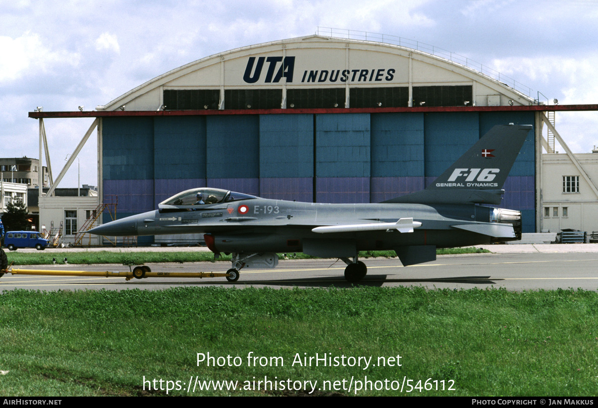 Aircraft Photo of E-193 | General Dynamics F-16A Fighting Falcon | Denmark - Air Force | AirHistory.net #546112