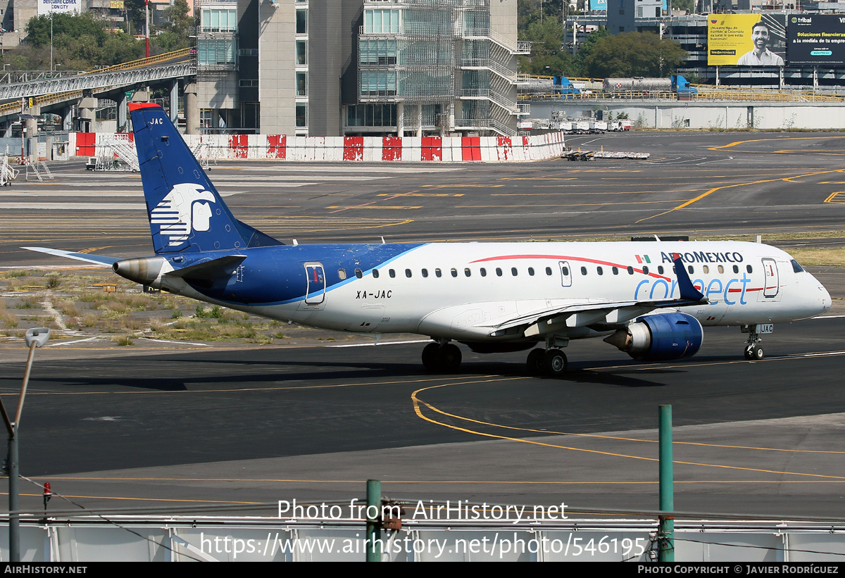 Aircraft Photo of XA-JAC | Embraer 190LR (ERJ-190-100LR) | AeroMéxico Connect | AirHistory.net #546195