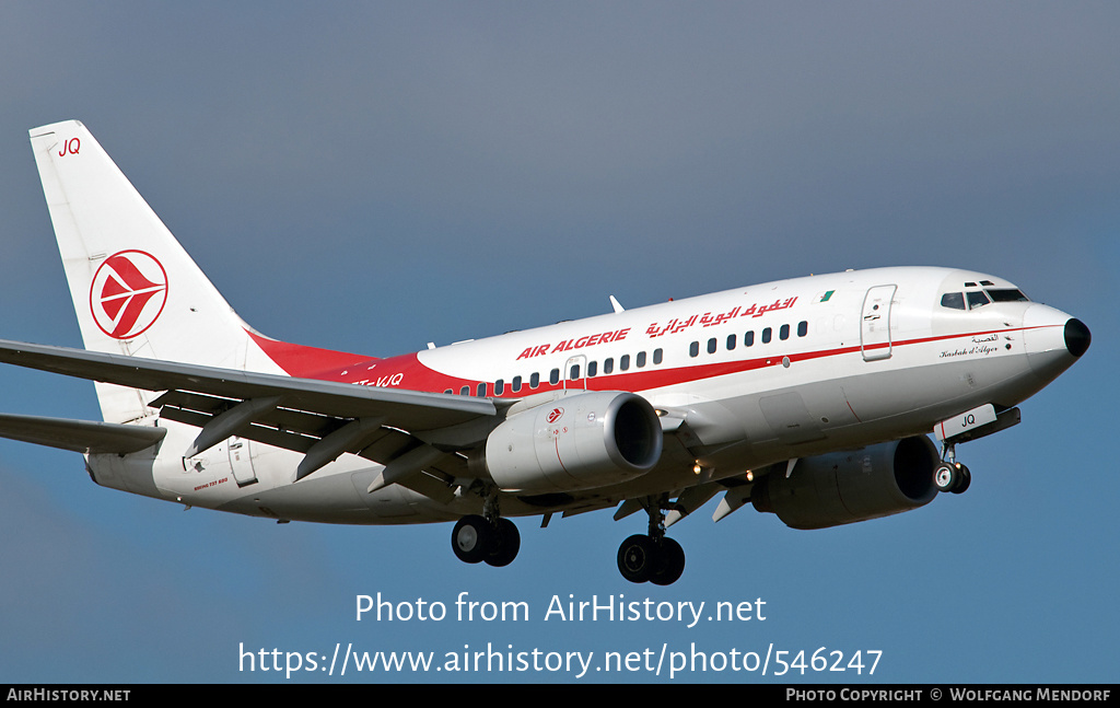 Aircraft Photo of 7T-VJQ | Boeing 737-6D6 | Air Algérie | AirHistory.net #546247