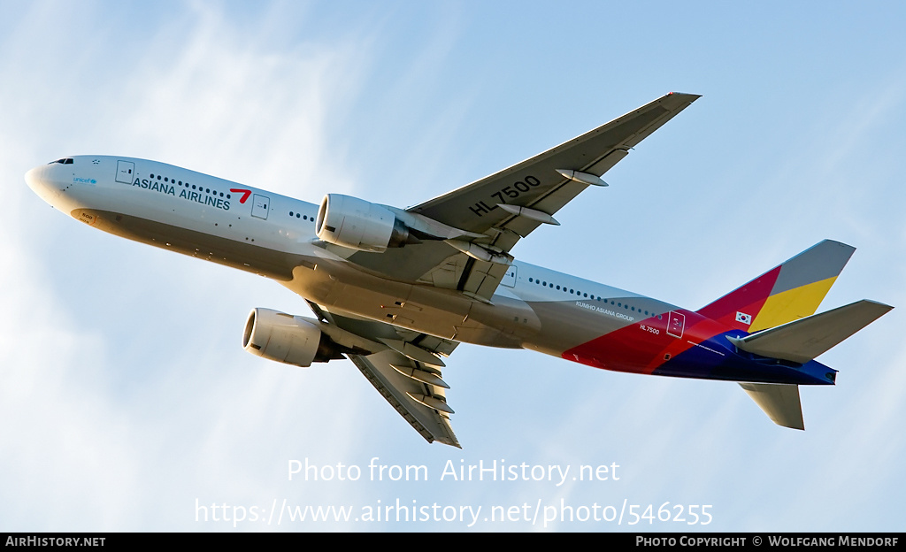 Aircraft Photo of HL7500 | Boeing 777-28E/ER | Asiana Airlines | AirHistory.net #546255