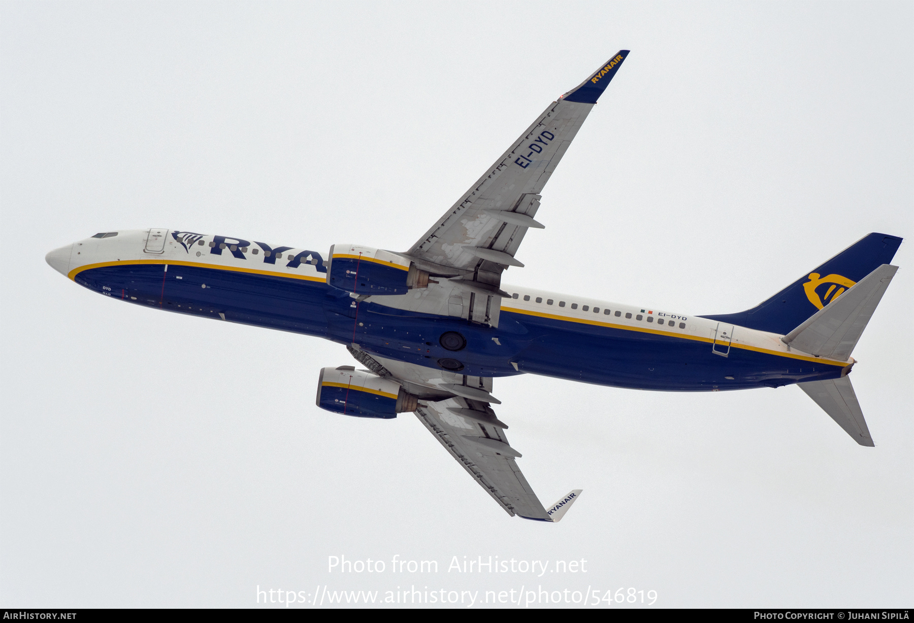 Aircraft Photo of EI-DYD | Boeing 737-8AS | Ryanair | AirHistory.net #546819