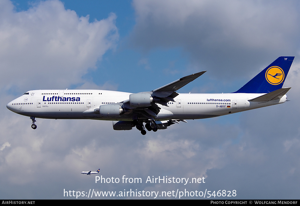 Aircraft Photo of D-ABYF | Boeing 747-830 | Lufthansa | AirHistory.net #546828