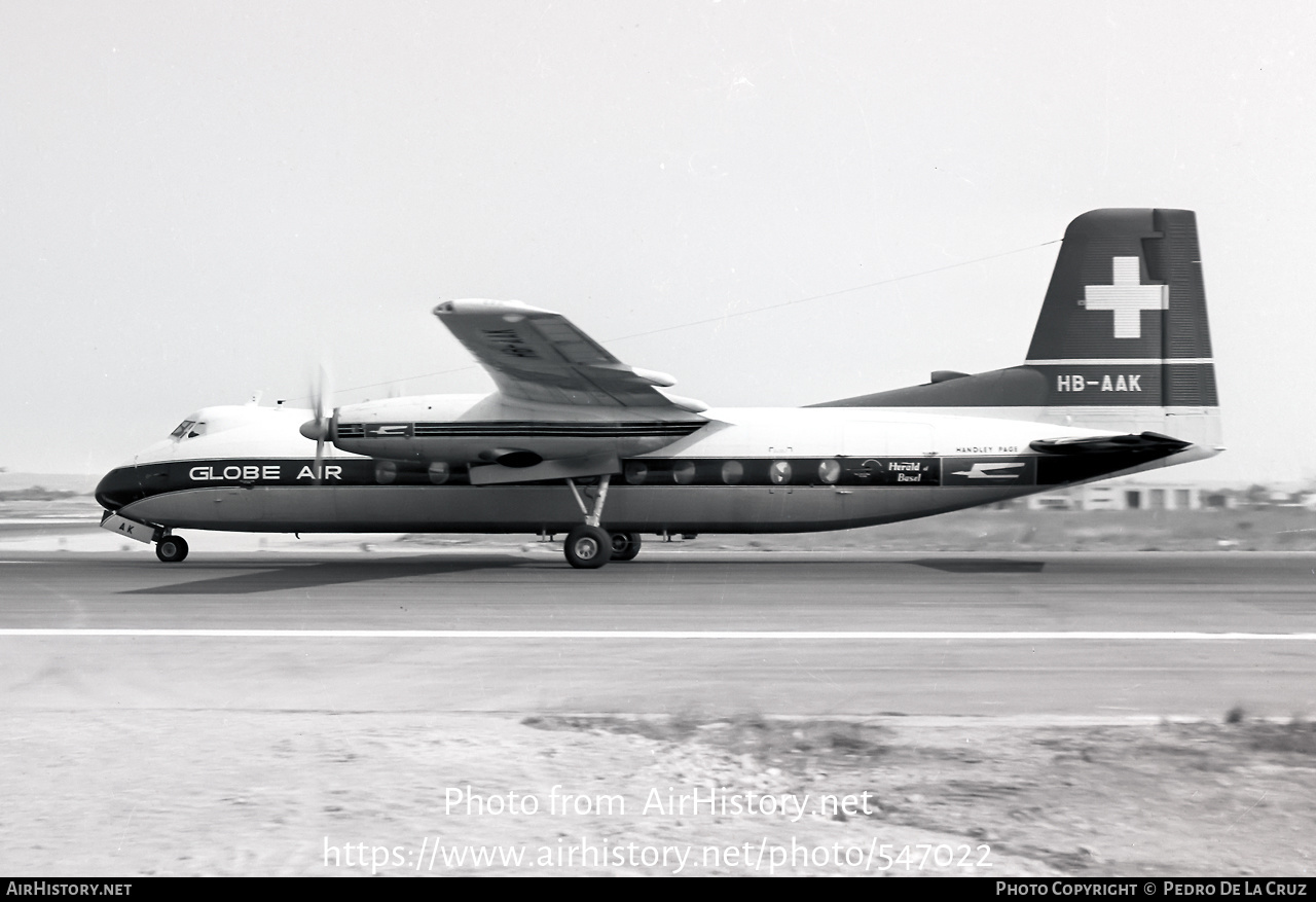 Aircraft Photo of HB-AAK | Handley Page HPR-7 Herald 210 | Globe Air | AirHistory.net #547022