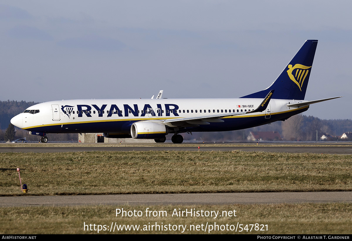 Aircraft Photo of 9H-QEF | Boeing 737-800 | Ryanair | AirHistory.net #547821