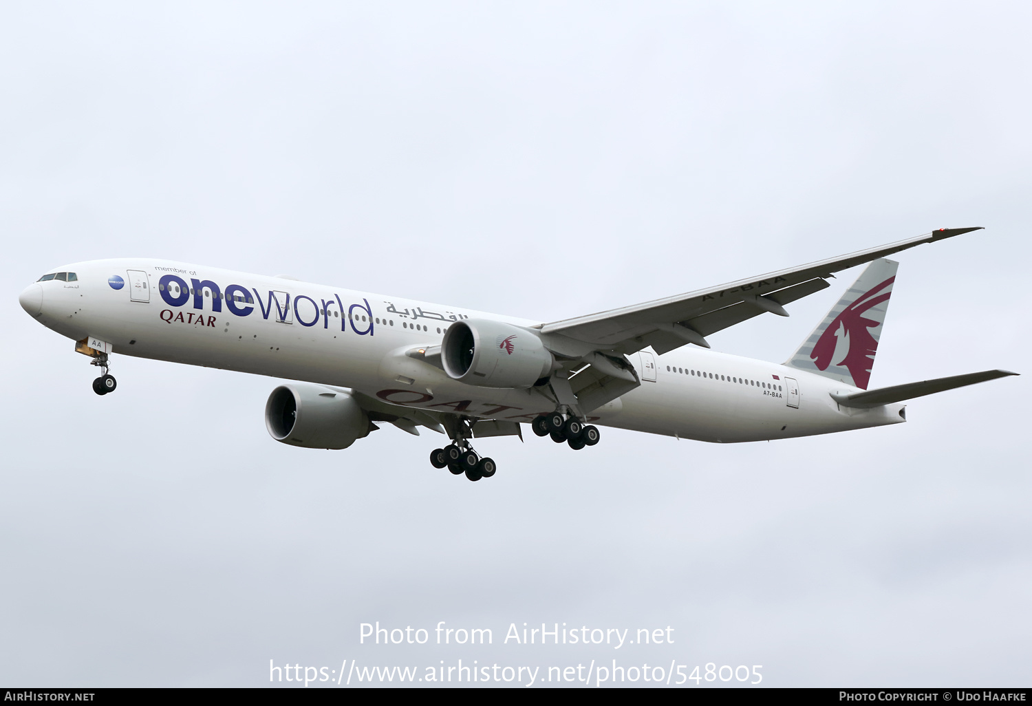 Aircraft Photo Of A7-BAA | Boeing 777-3DZ/ER | Qatar Airways ...