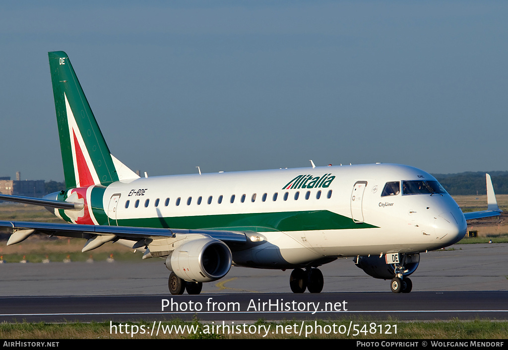 Aircraft Photo of EI-RDE | Embraer 175STD (ERJ-170-200STD) | Alitalia CityLiner | AirHistory.net #548121