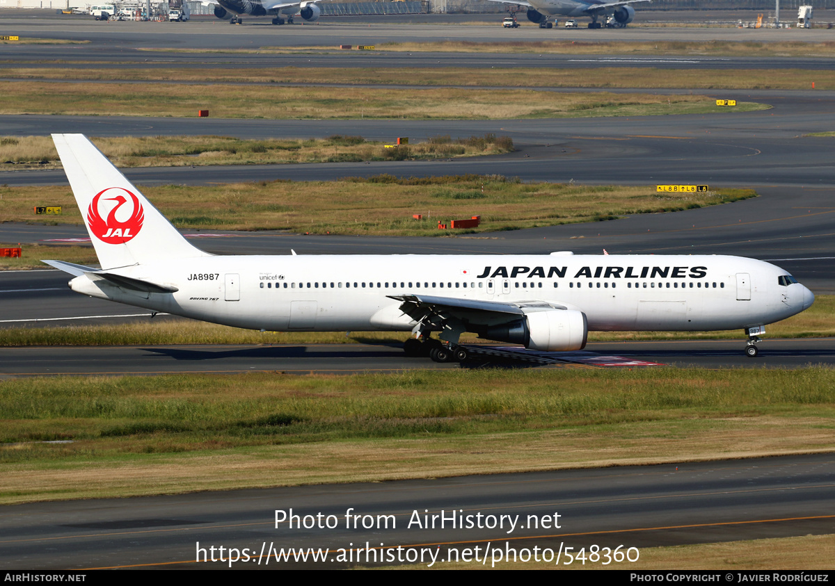 Aircraft Photo of JA8987 | Boeing 767-346 | Japan Airlines - JAL | AirHistory.net #548360