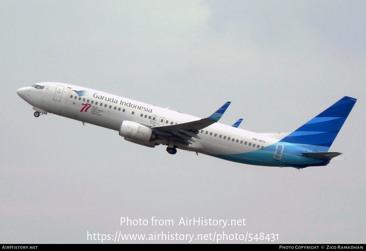 Aircraft Photo of PK-GFU | Boeing 737-86N | Garuda Indonesia | AirHistory.net #548431