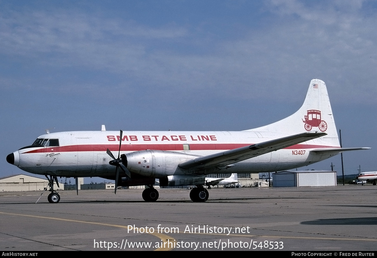 Aircraft Photo of N3407 | Convair 640/F | SMB Stage Line | AirHistory.net #548533